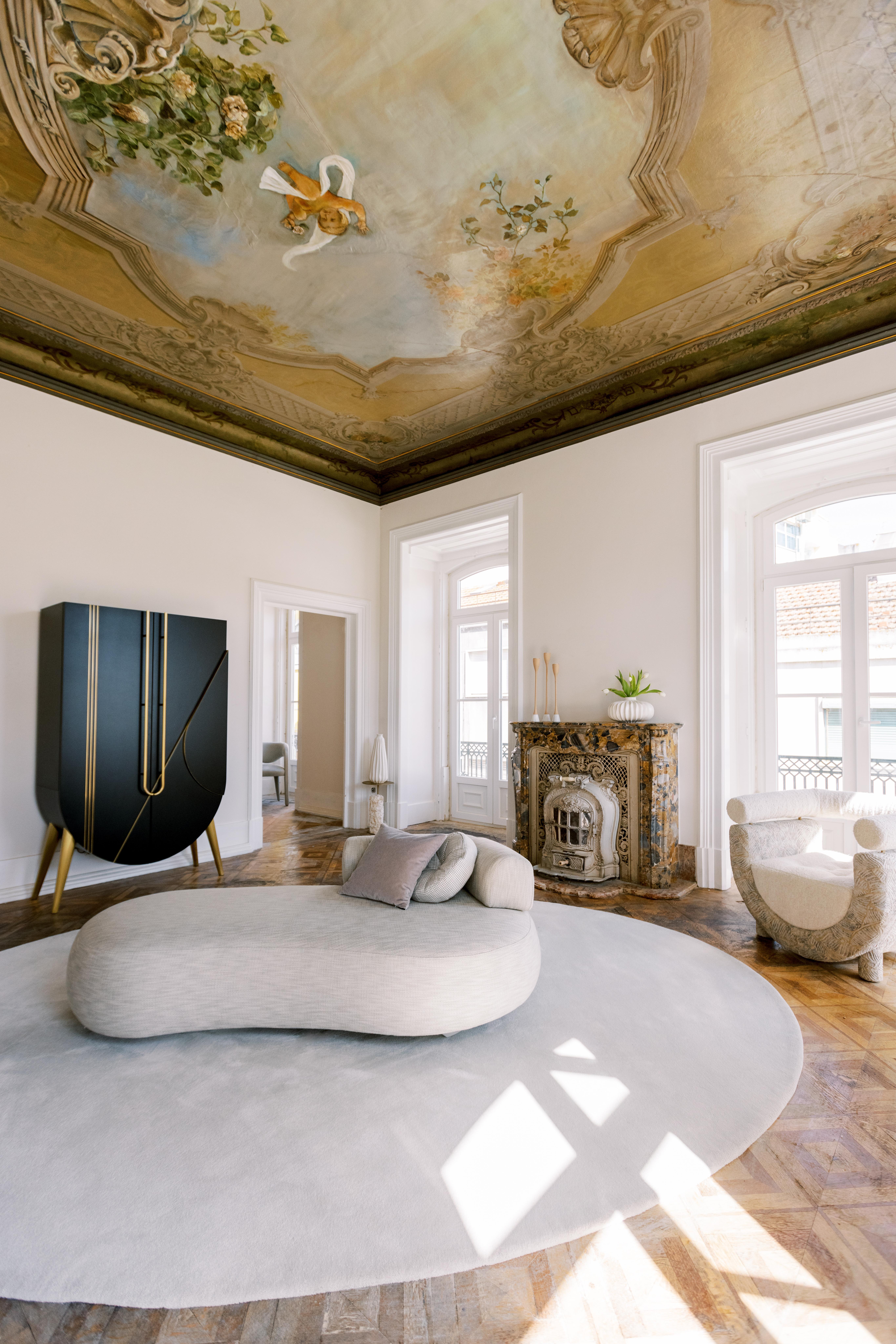 Lit de jour moderne pour jumeaux, toile Dedar blanche, fait main Portugal Greenapple en vente 10