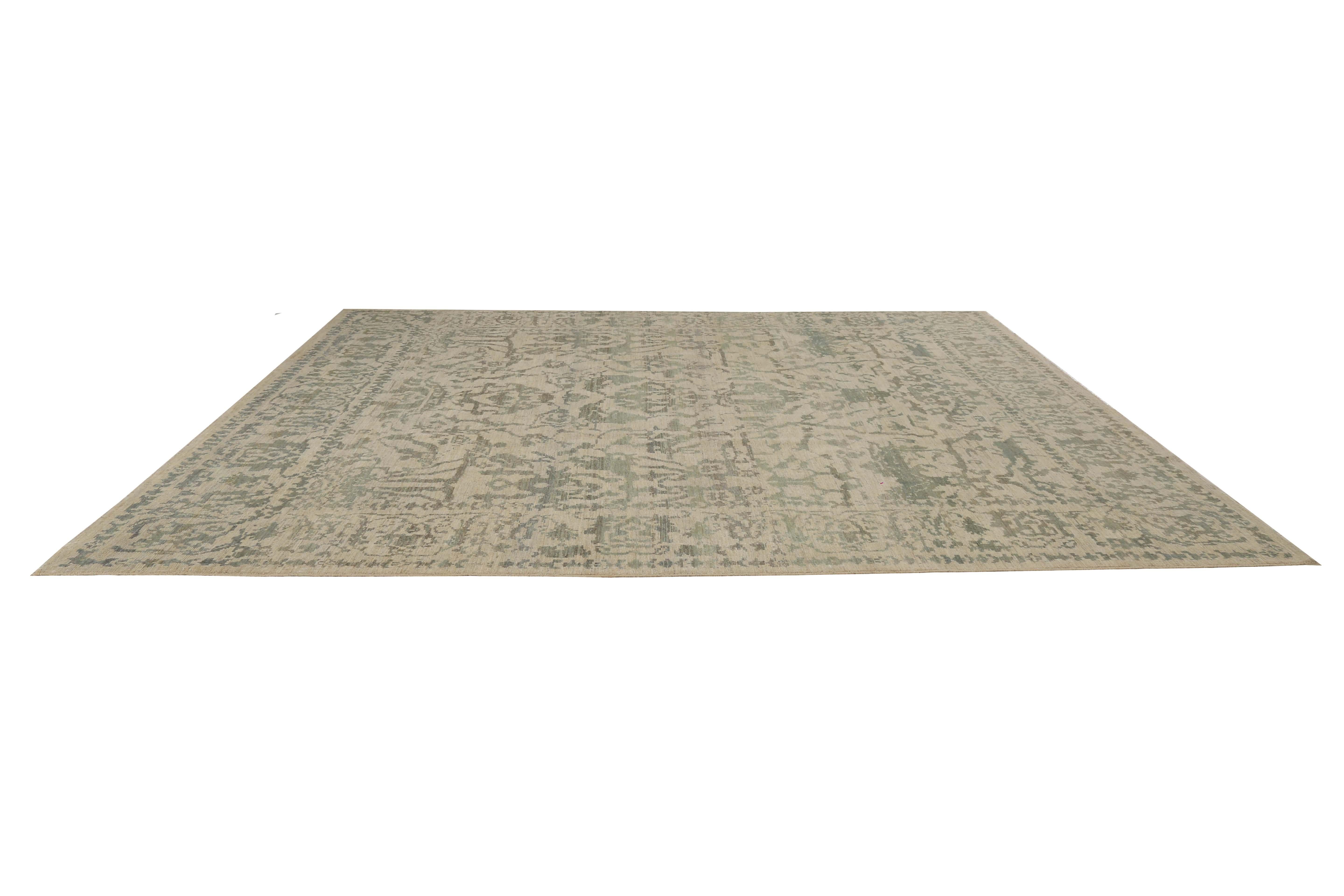 Modern Twist on Classical Turkish Sultanabad Rug For Sale 4