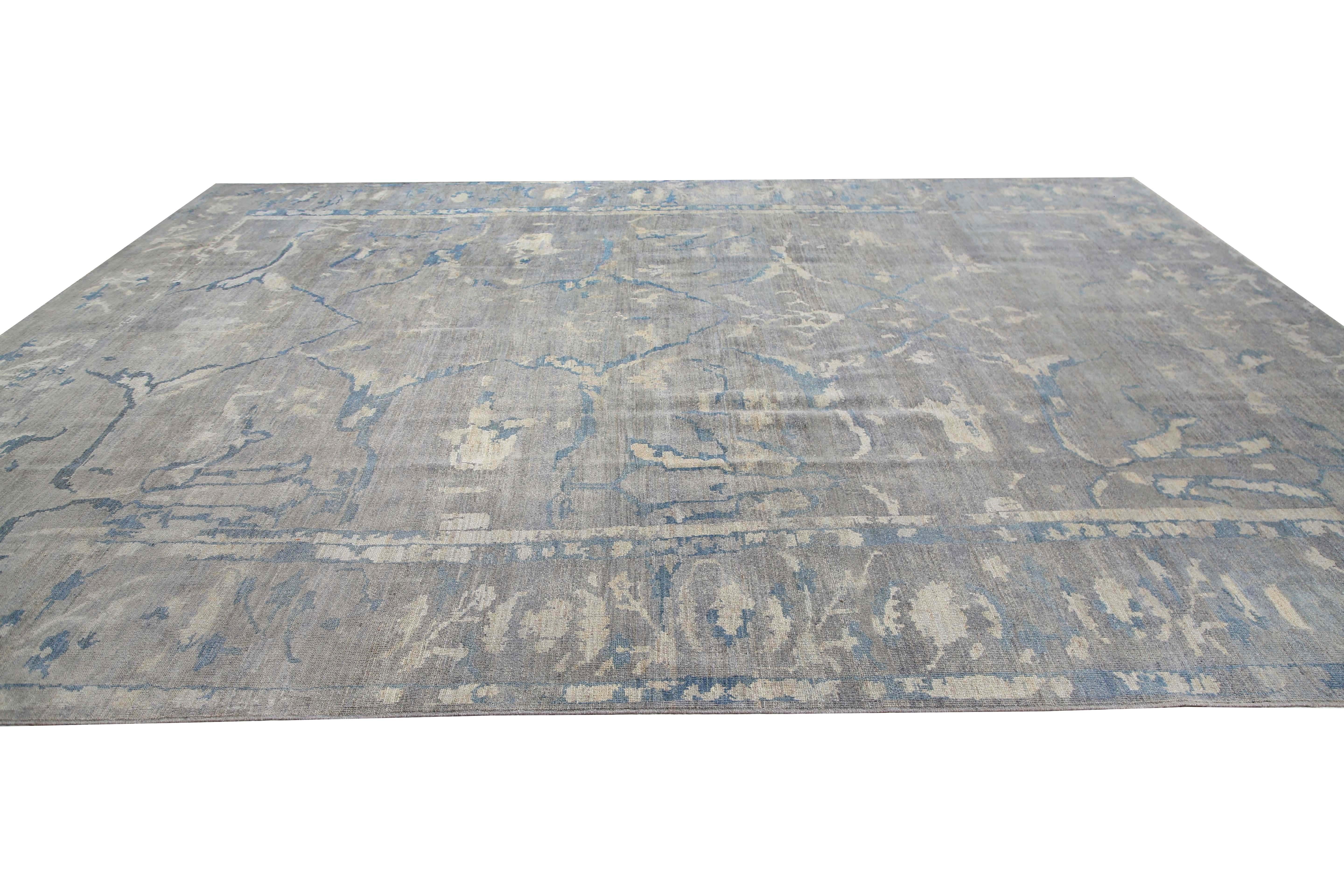 Contemporary Modern Twist on Classical Turkish Sultanabad Rug For Sale