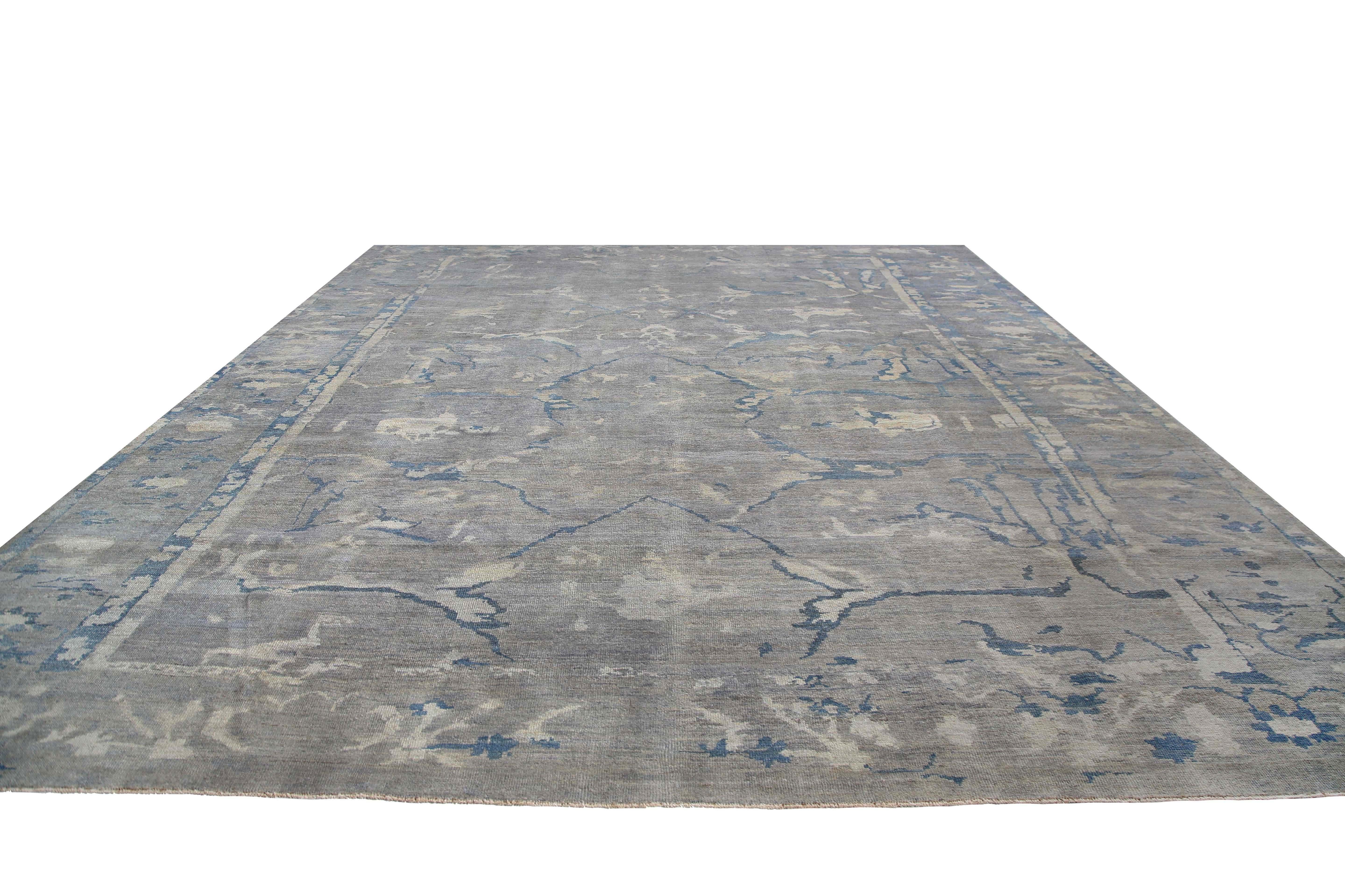 Modern Twist on Classical Turkish Sultanabad Rug For Sale 2