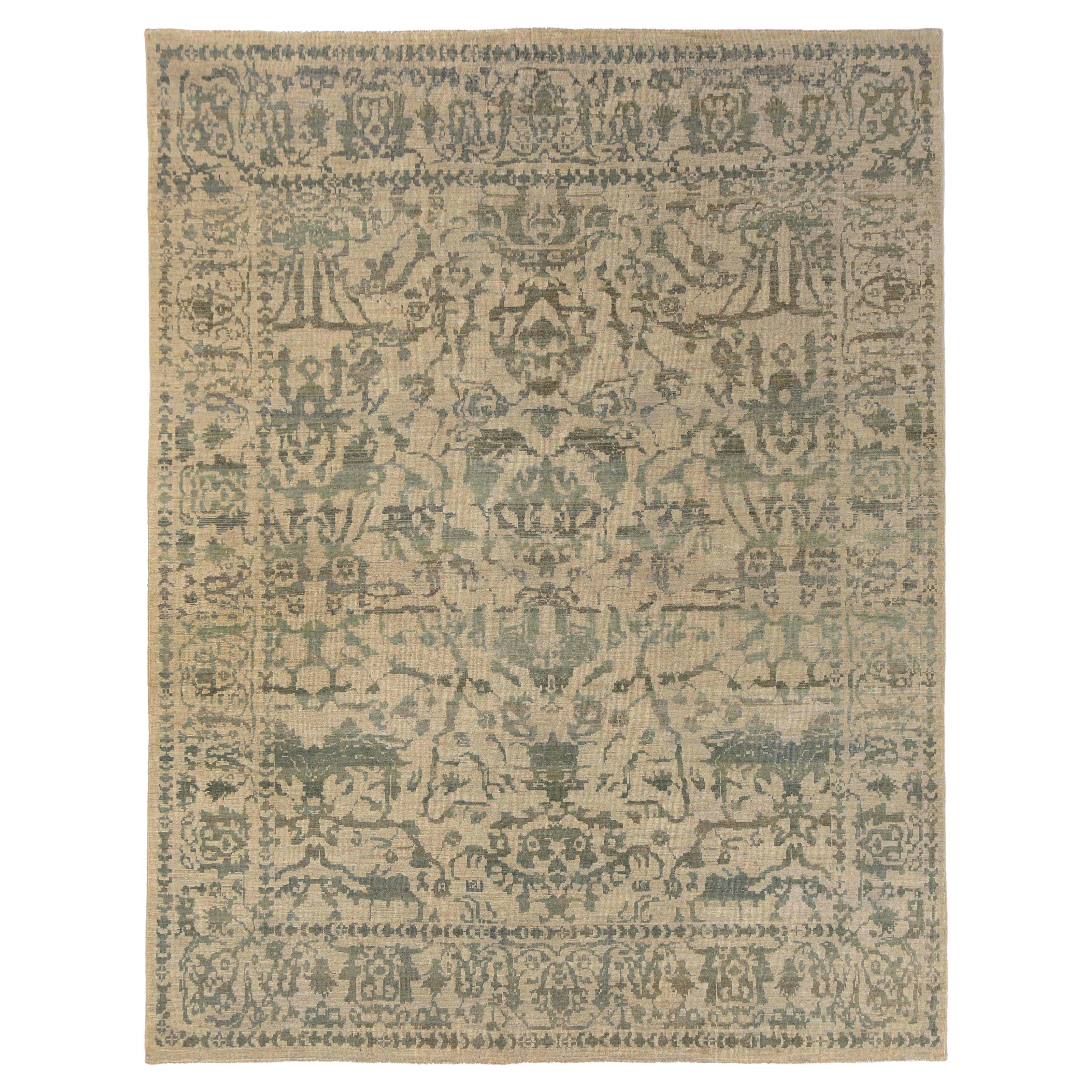 Modern Twist on Classical Turkish Sultanabad Rug For Sale