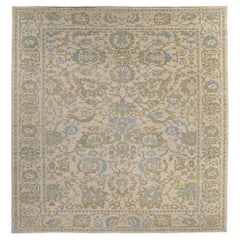 Modern Twist on Traditional Handmade Turkish Sultanabad Rug Design