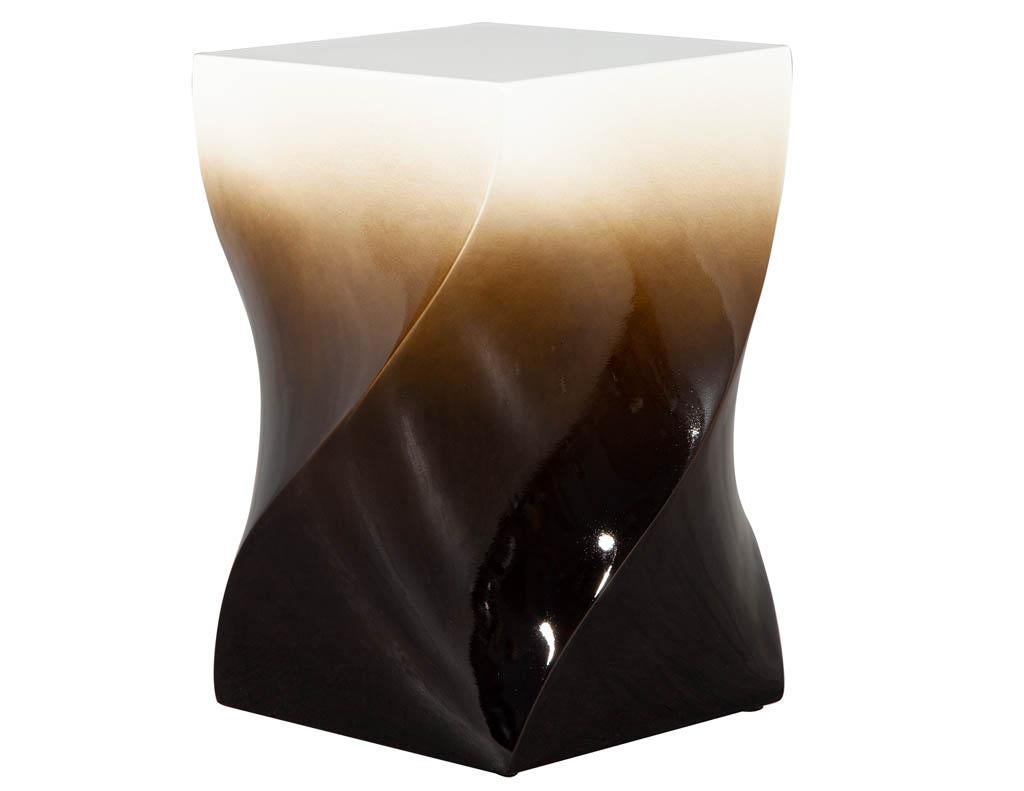 American Modern Twist Pedestal Stands in Ombre Lacquered Finish For Sale