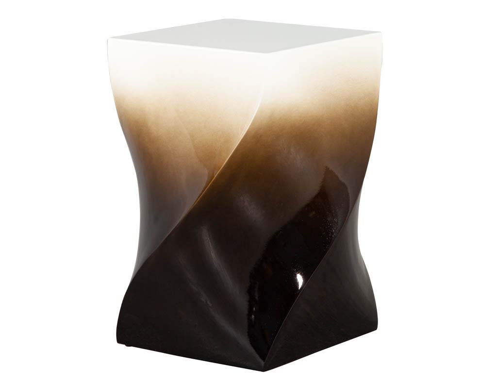 Late 20th Century Modern Twist Pedestal Stands in Ombre Lacquered Finish For Sale