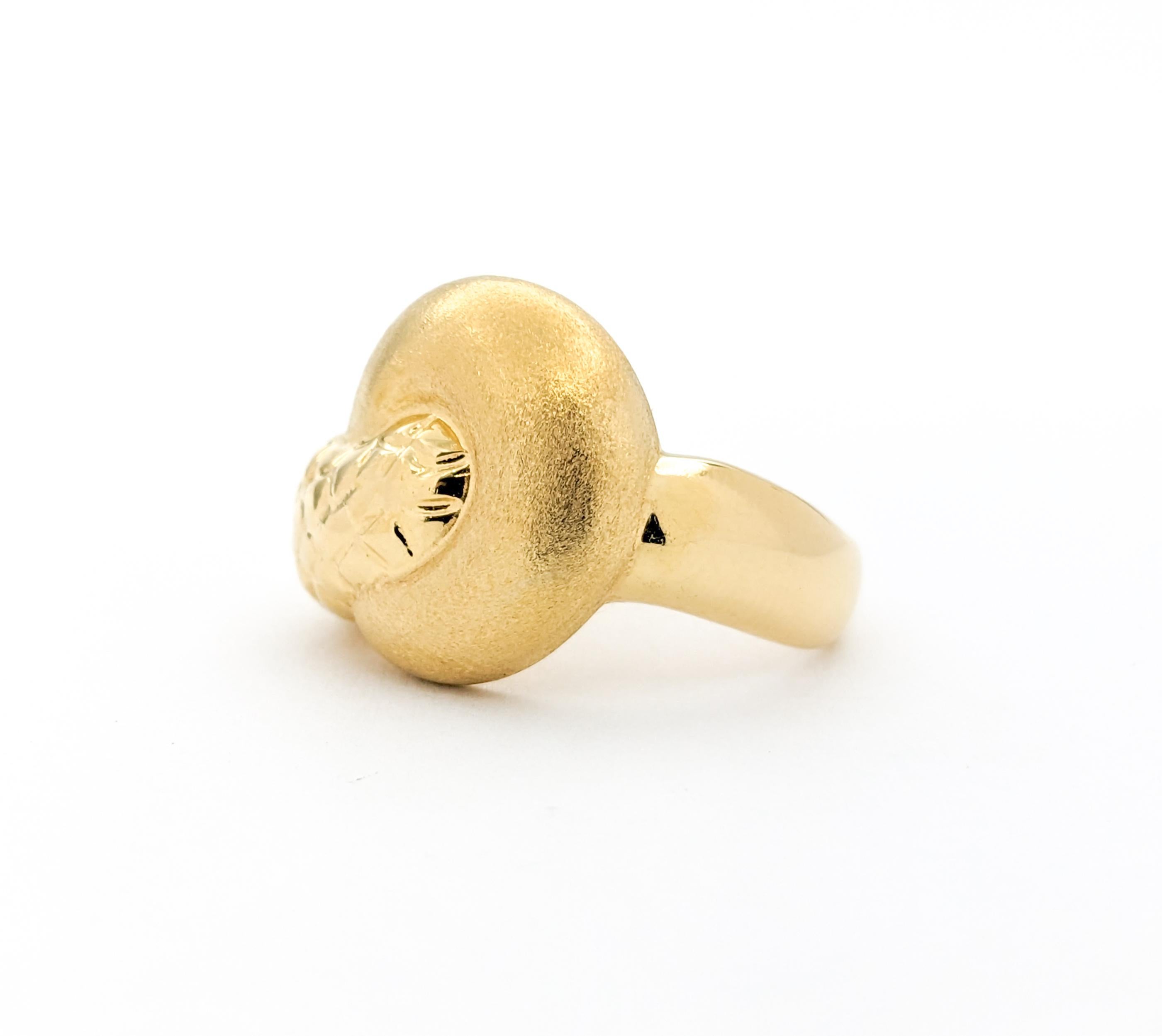 Unique Modern Twist Statement Ring In 18K Yellow Gold For Sale 1