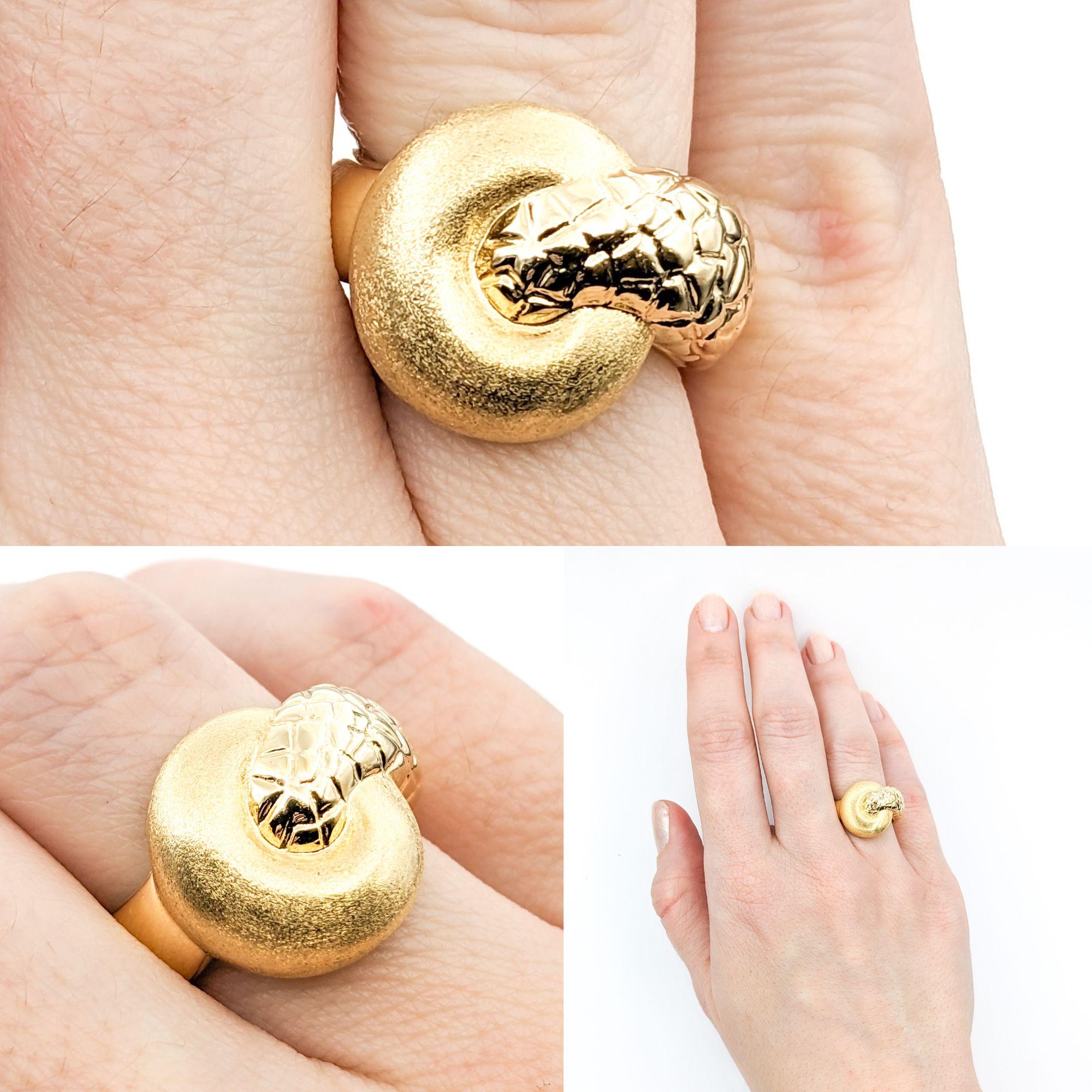 Unique Modern Twist Statement Ring In 18K Yellow Gold For Sale 5
