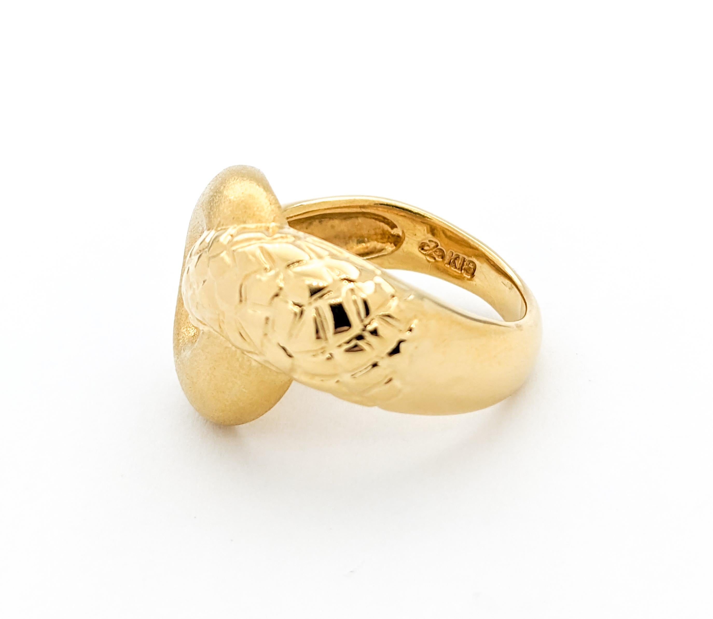 Unique Modern Twist Statement Ring In 18K Yellow Gold For Sale 2