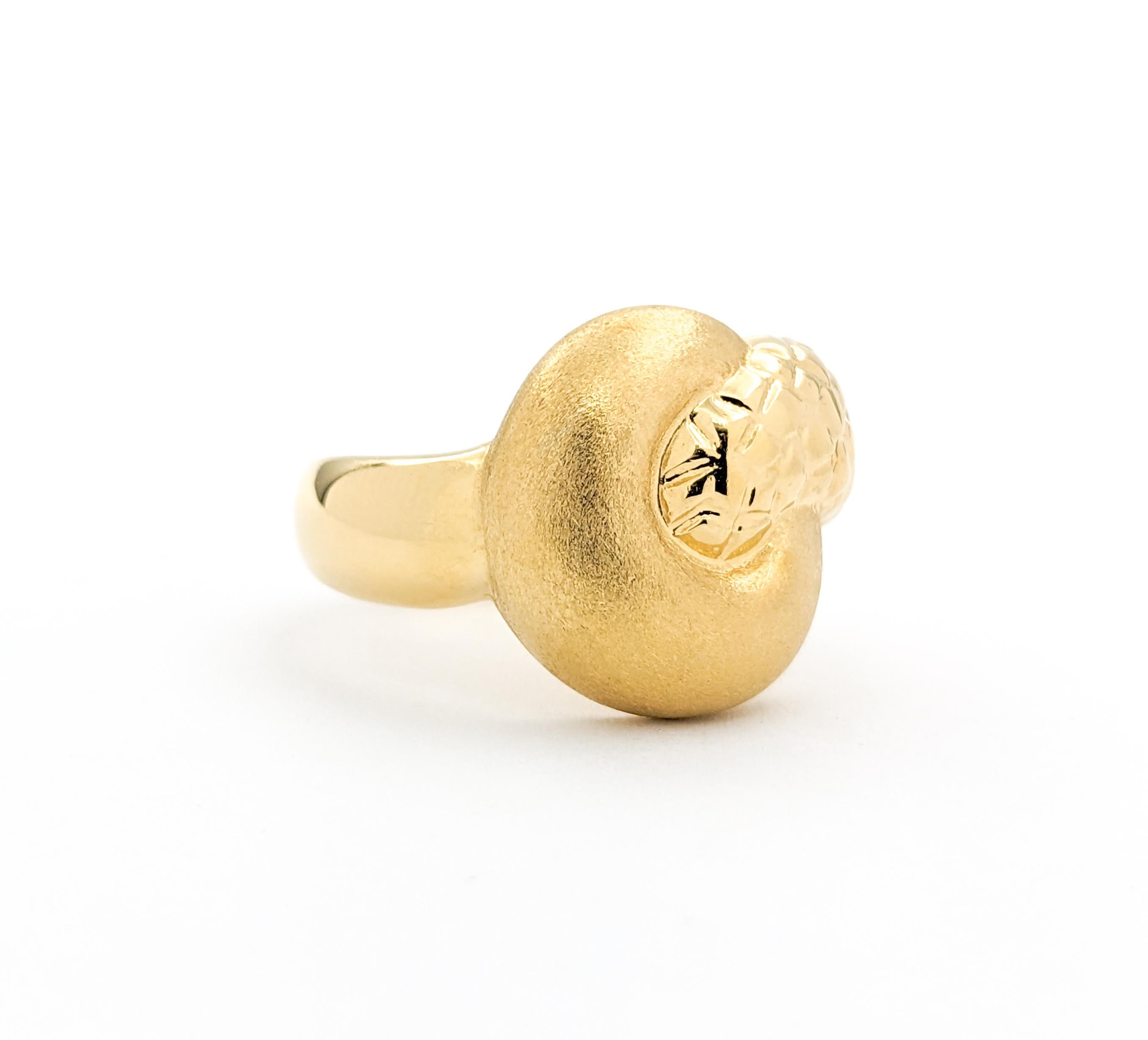 Women's Unique Modern Twist Statement Ring In 18K Yellow Gold For Sale
