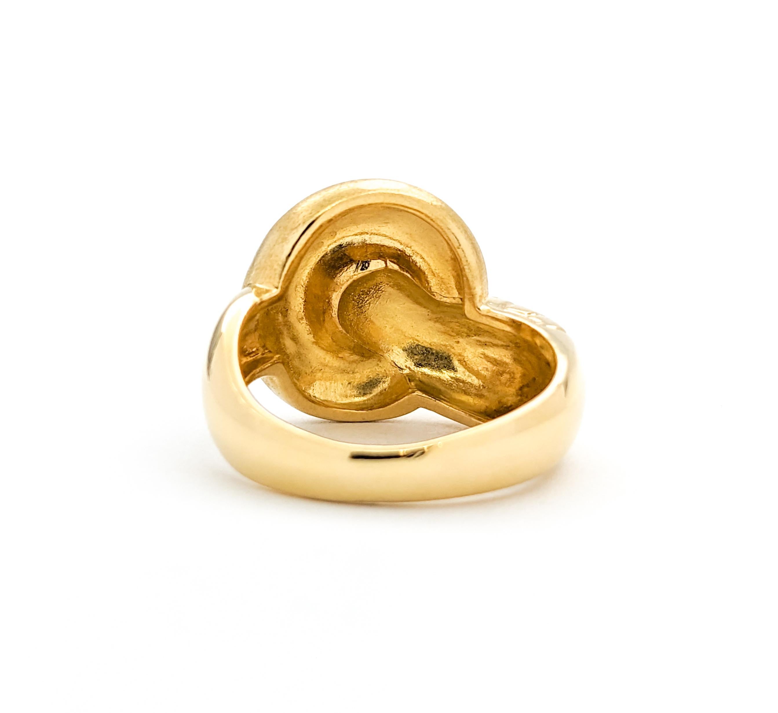 Unique Modern Twist Statement Ring In 18K Yellow Gold For Sale 6