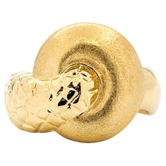 Unique Modern Twist Statement Ring In 18K Yellow Gold