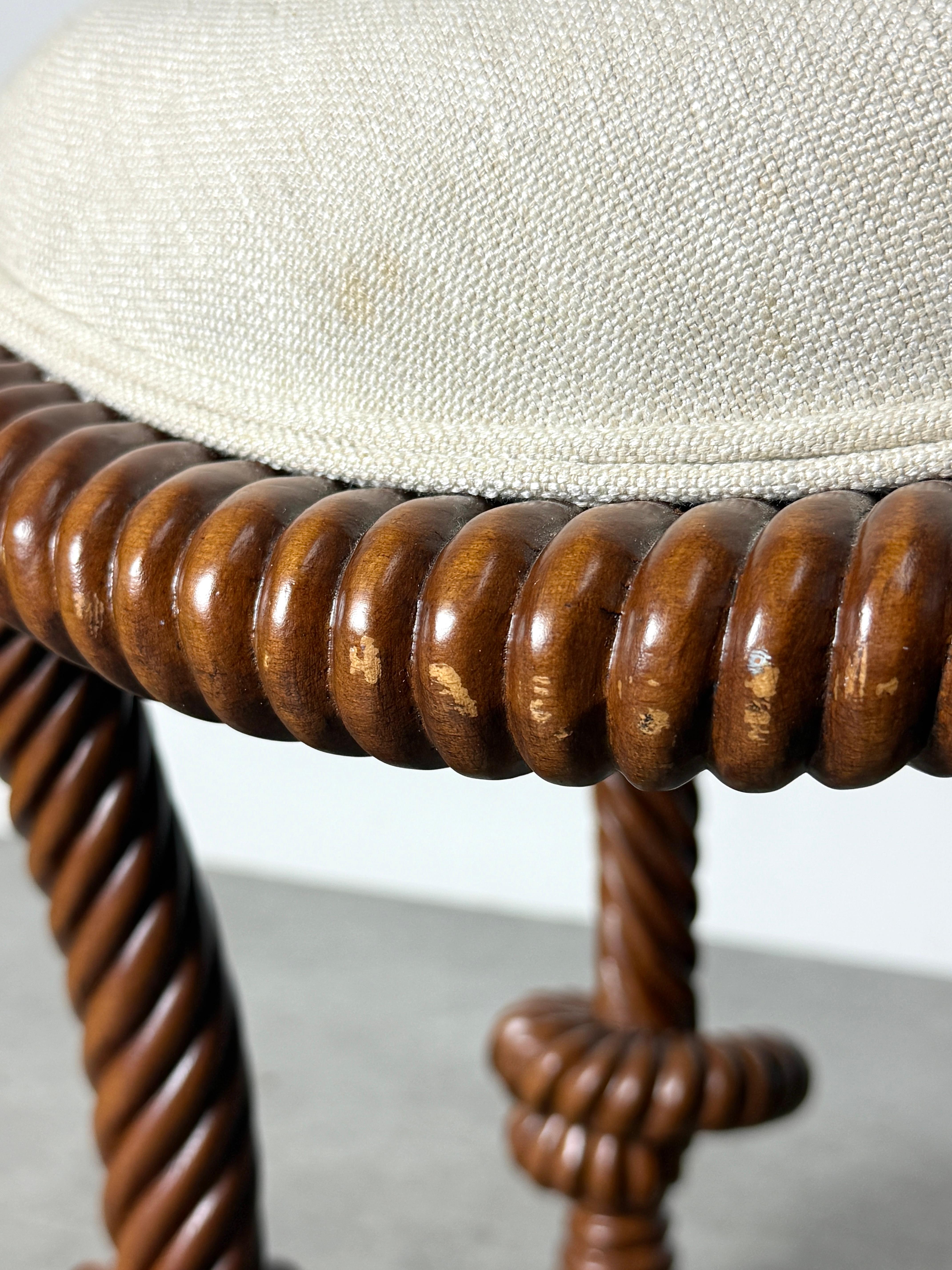 Modern Twisted Rope Sculptural Tabouret Stool after AME Fournier, 21st Century en vente 3