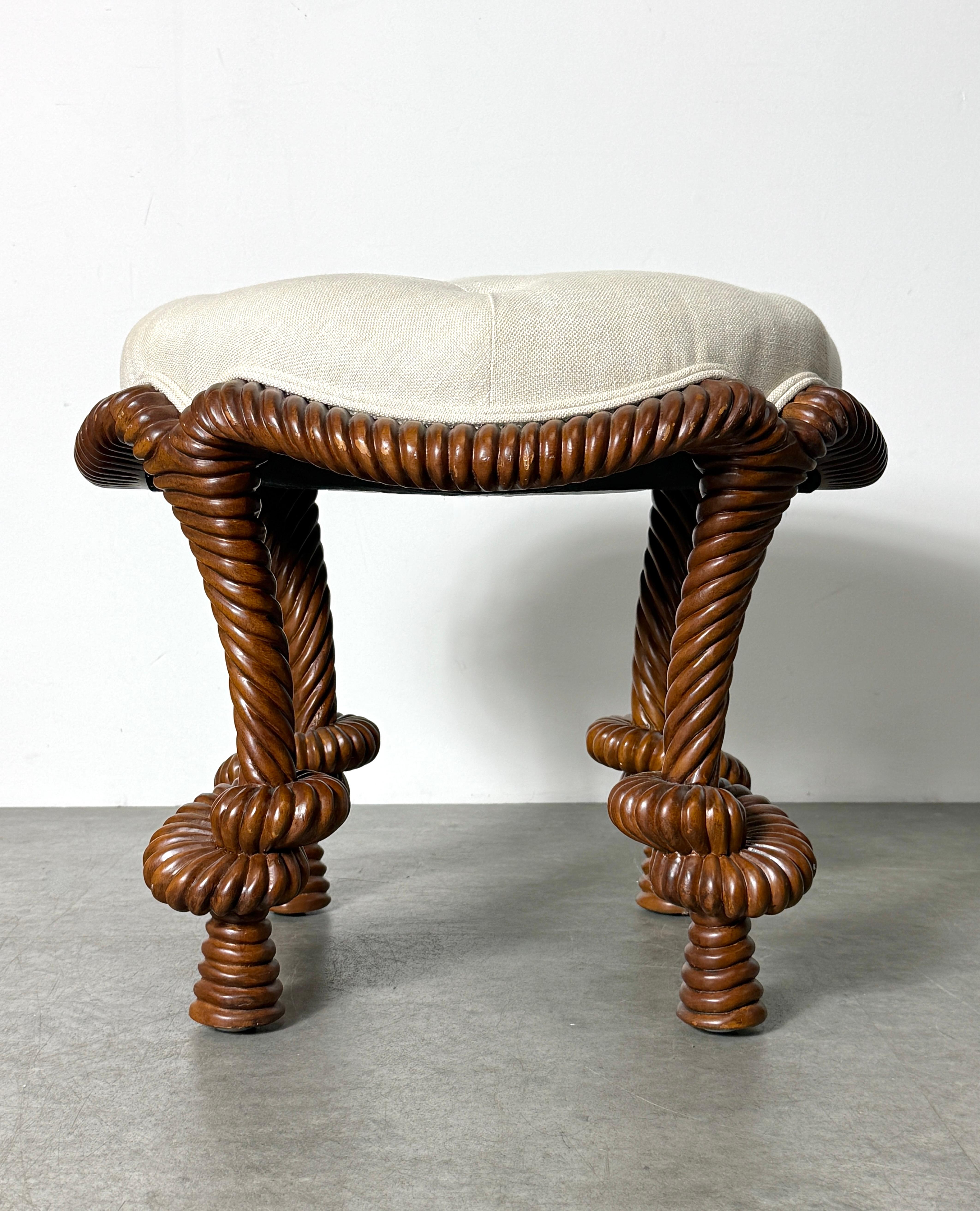 Modern Twisted Rope Sculptural Tabouret Stool after AME Fournier, 21st Century Bon état - En vente à Troy, MI