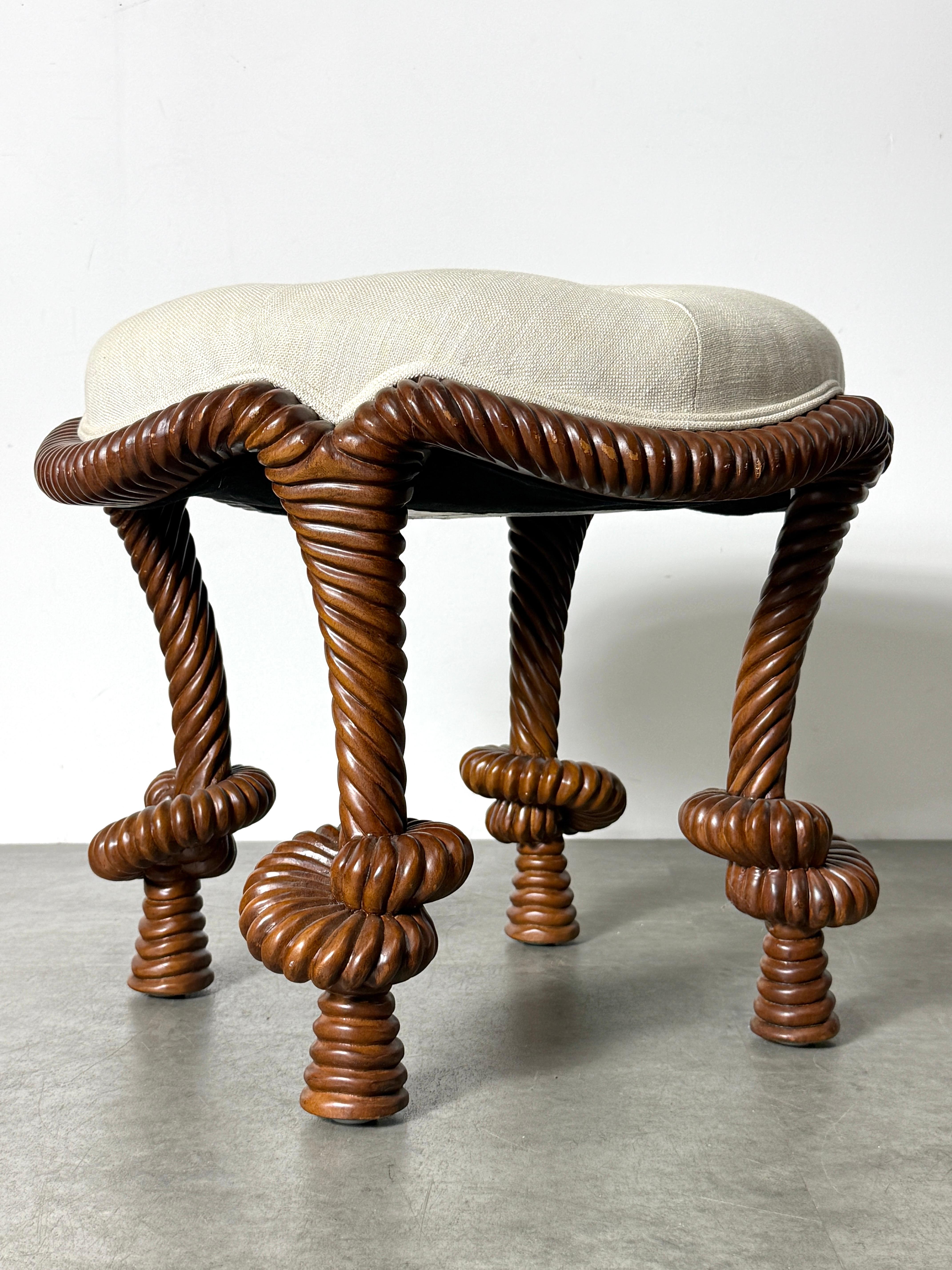 Modern Twisted Rope Sculptural Tabouret Stool after AME Fournier, 21st Century en vente 1