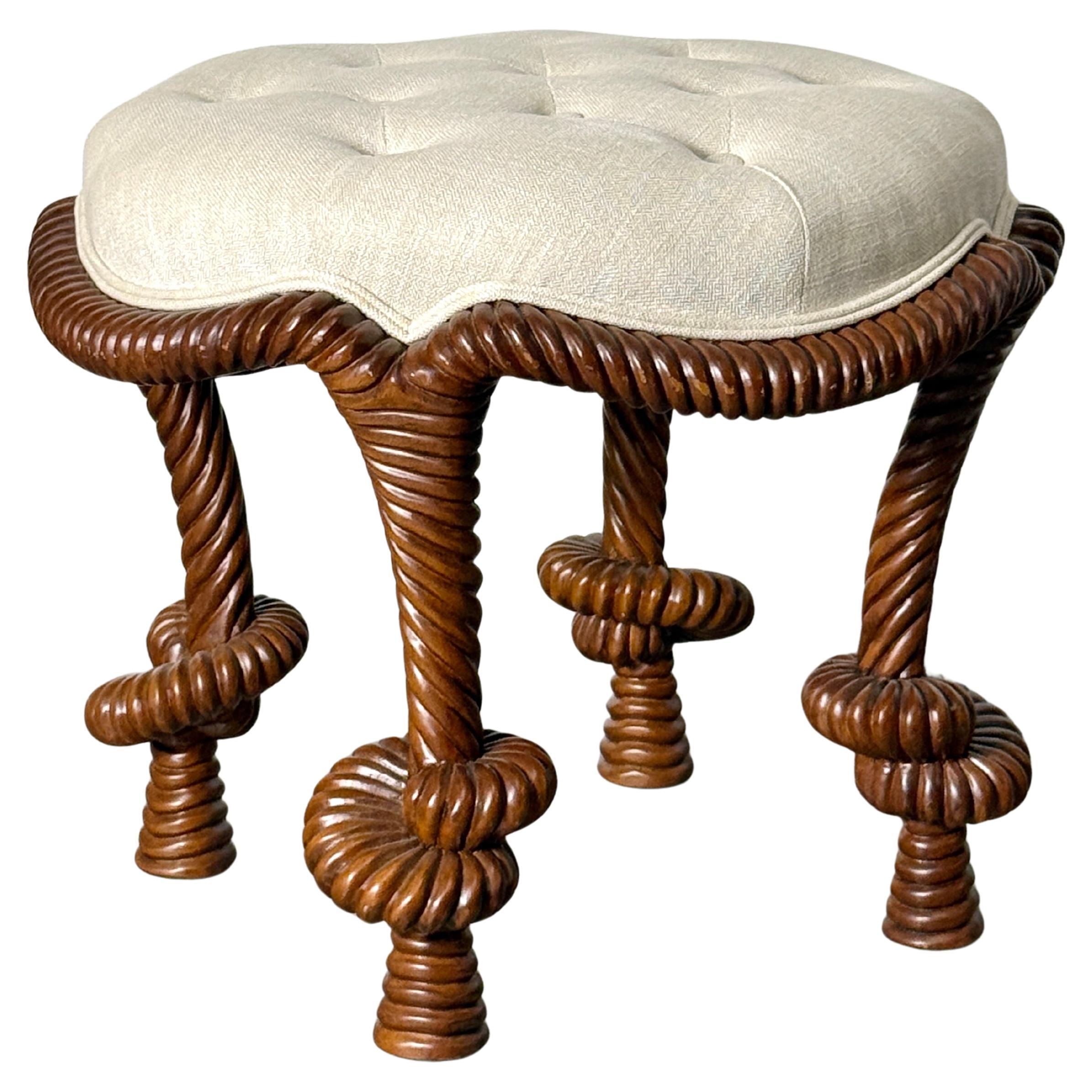 Modern Twisted Rope Sculptural Tabouret Stool after AME Fournier, 21st Century