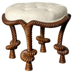 Modern Twisted Rope Sculptural Tabouret Stool after AME Fournier, 21st Century