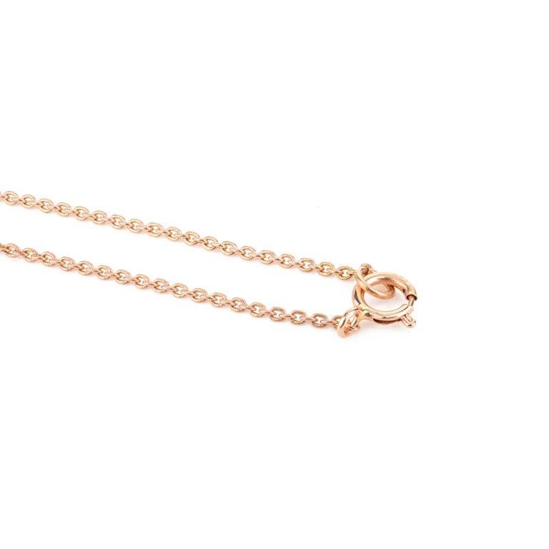 Modern Two Circle Spiral Diamond Pendant Necklace 14k Rose Gold Fine Jewelry For Sale 1