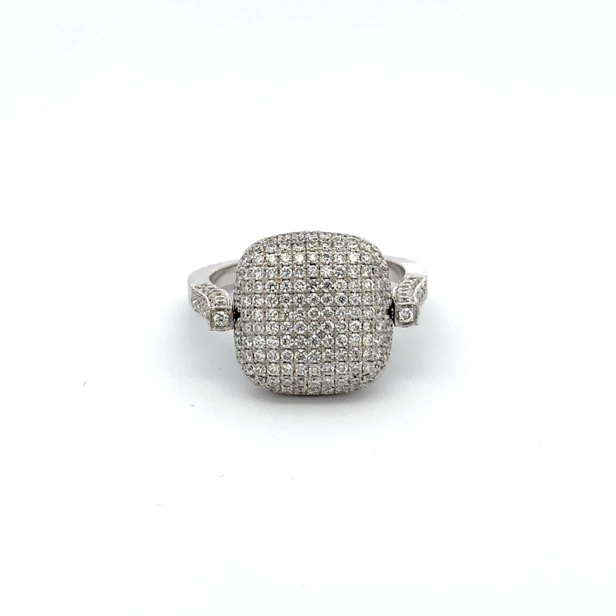 For Sale:  Unique Diamond Flip Ring in 18k Solid White Gold, Fine Jewelry for Him  2