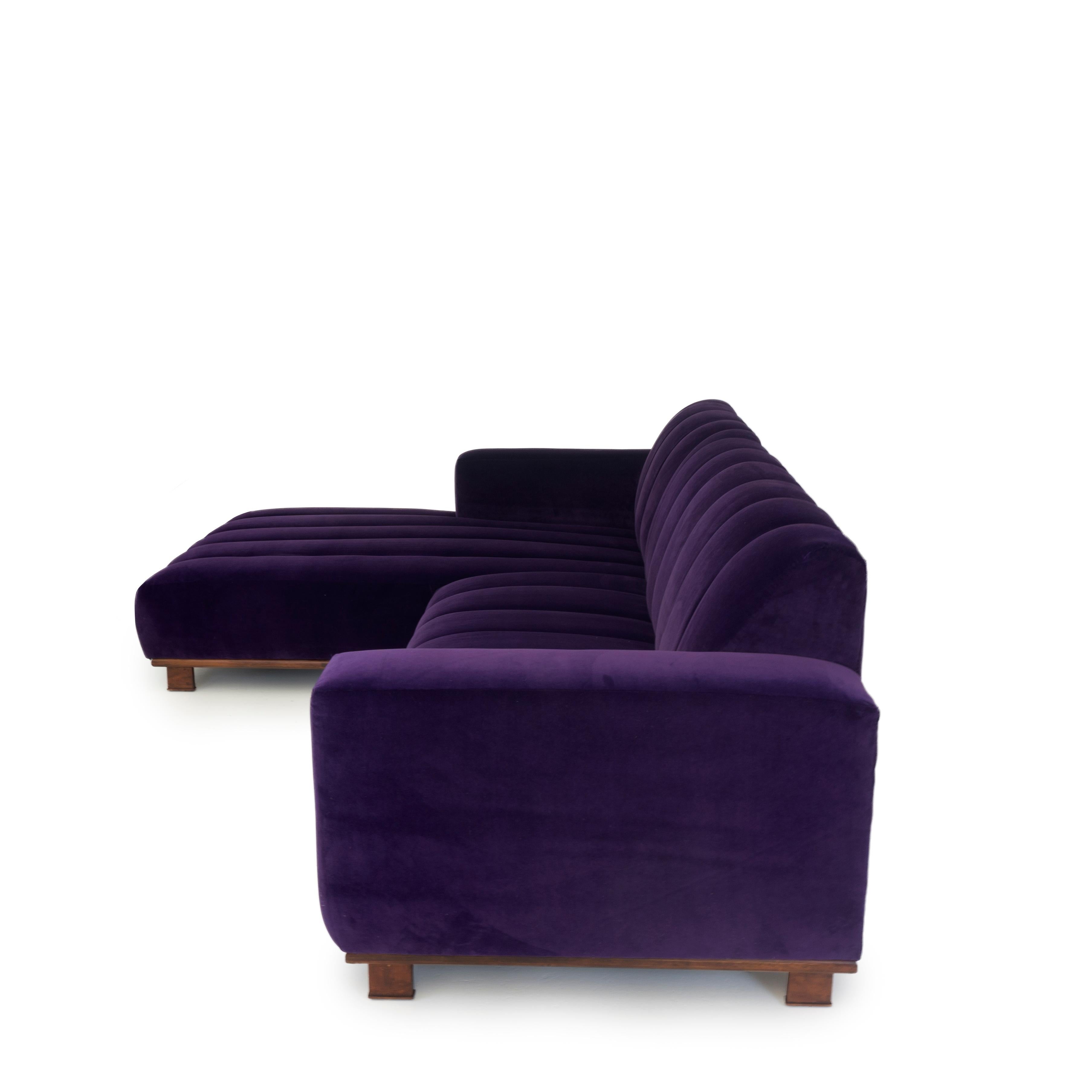 purple velvet sectional