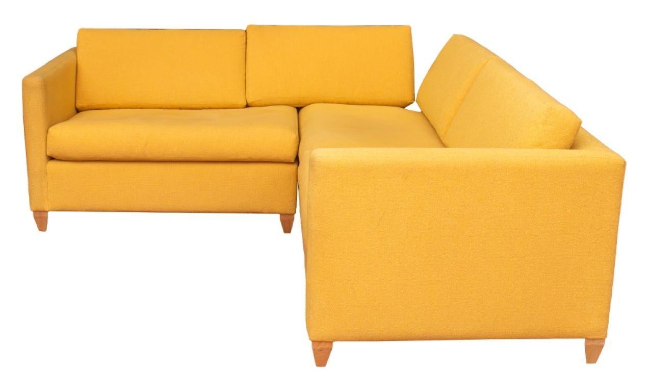 Modern Two-Piece Yellow Sectional Sofa 1