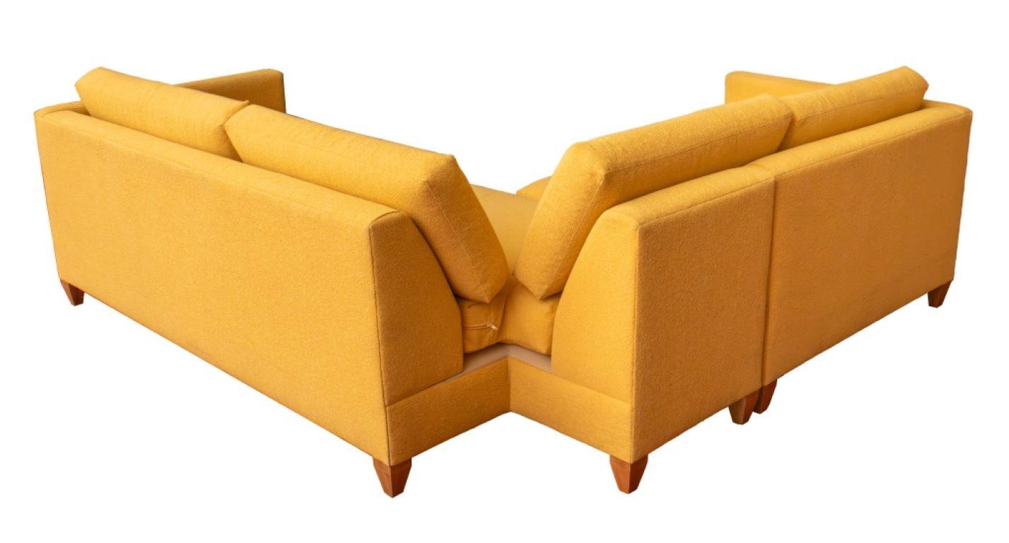 Modern Two-Piece Yellow Sectional Sofa 3