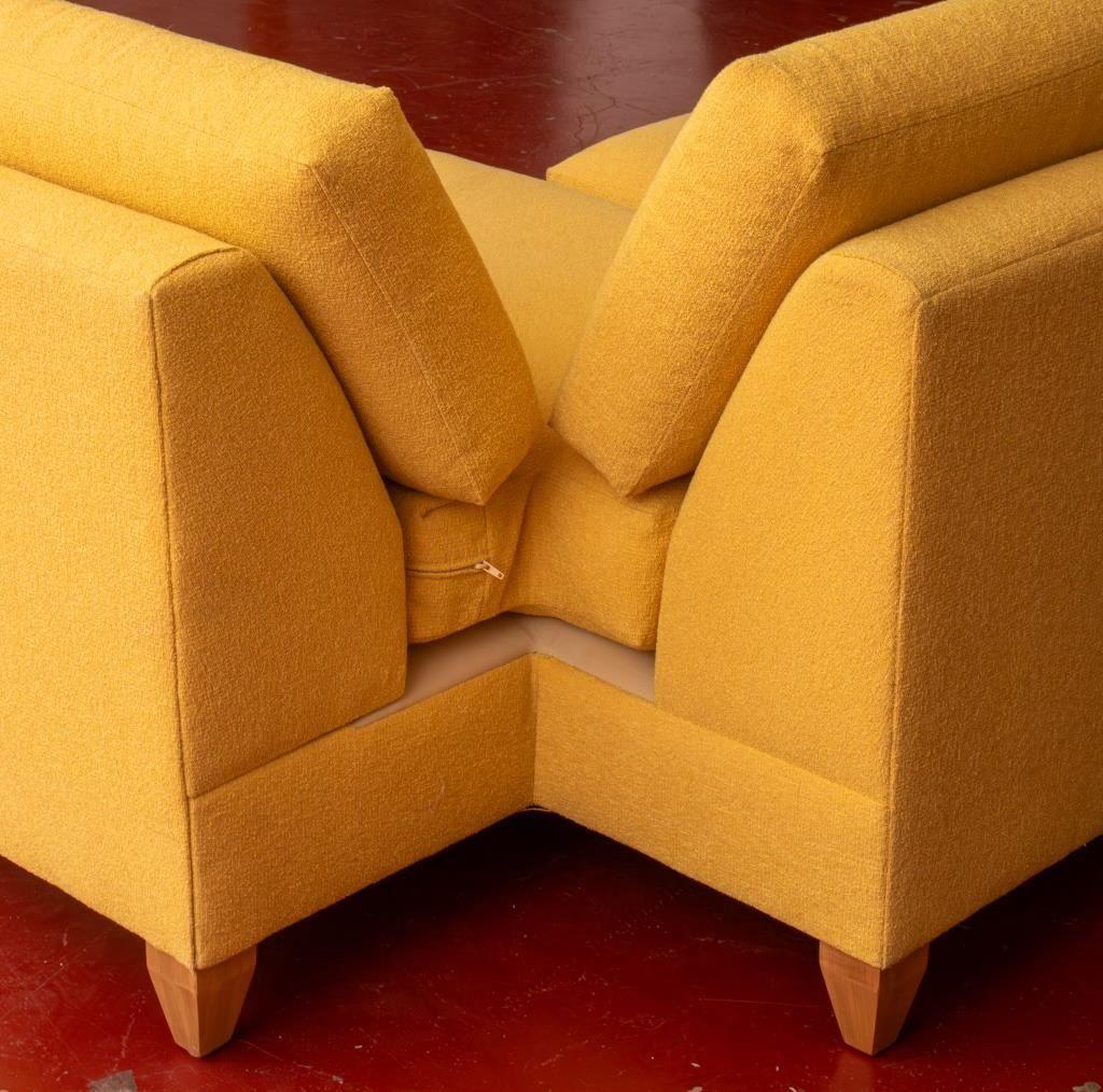 Modern Two-Piece Yellow Sectional Sofa 4
