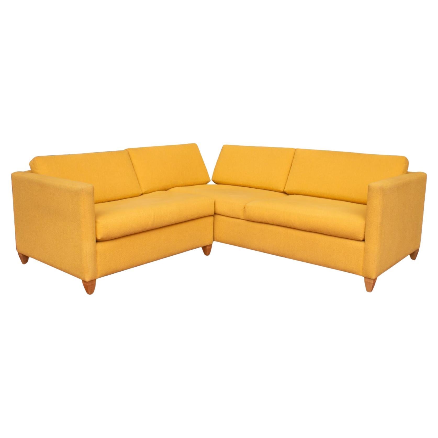 Modern Two-Piece Yellow Sectional Sofa