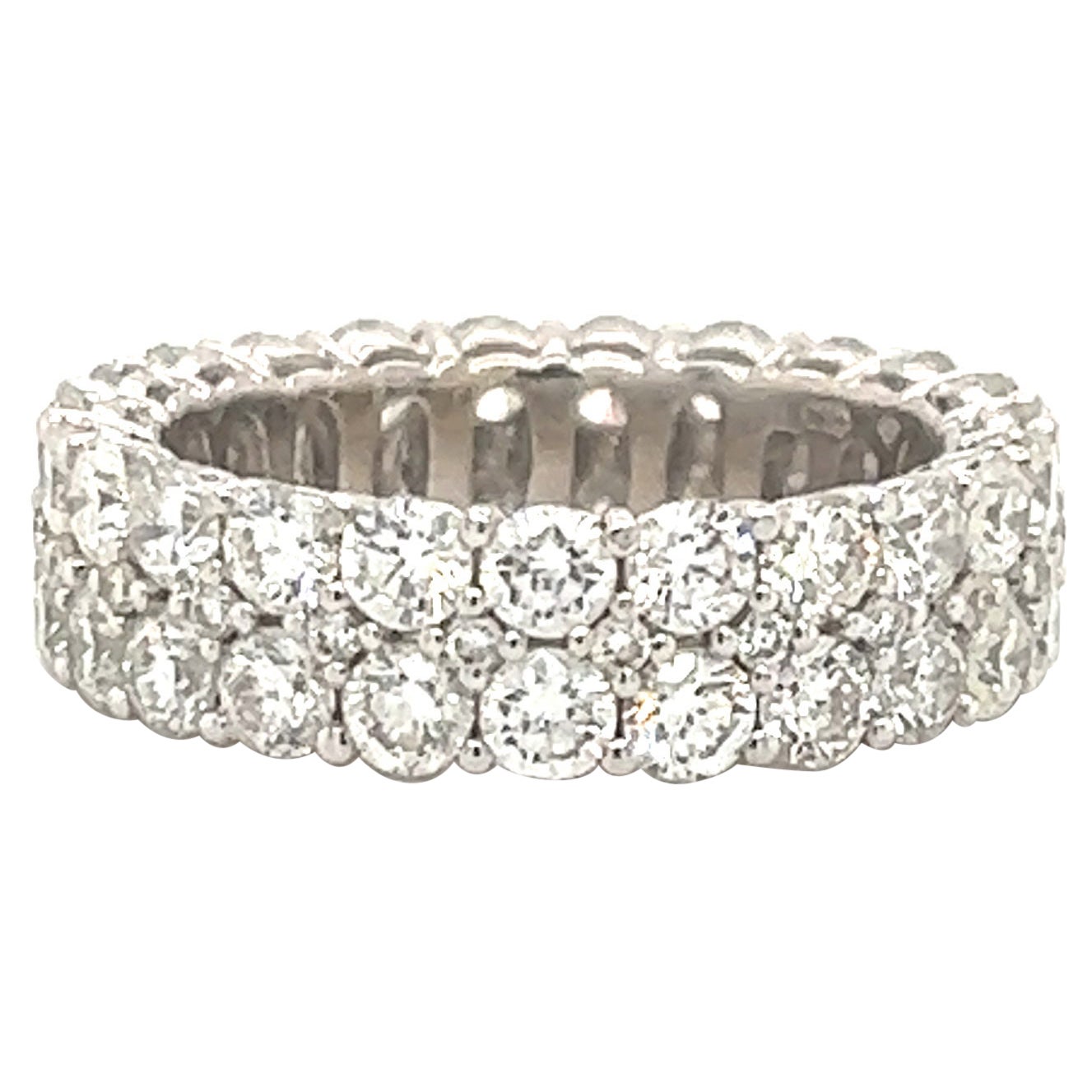 Moderna alianza de dos filas de diamantes 18k 4,50 quilates Moderno en venta
