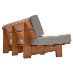 Modern Three Seat Sofa with Grey Cushions