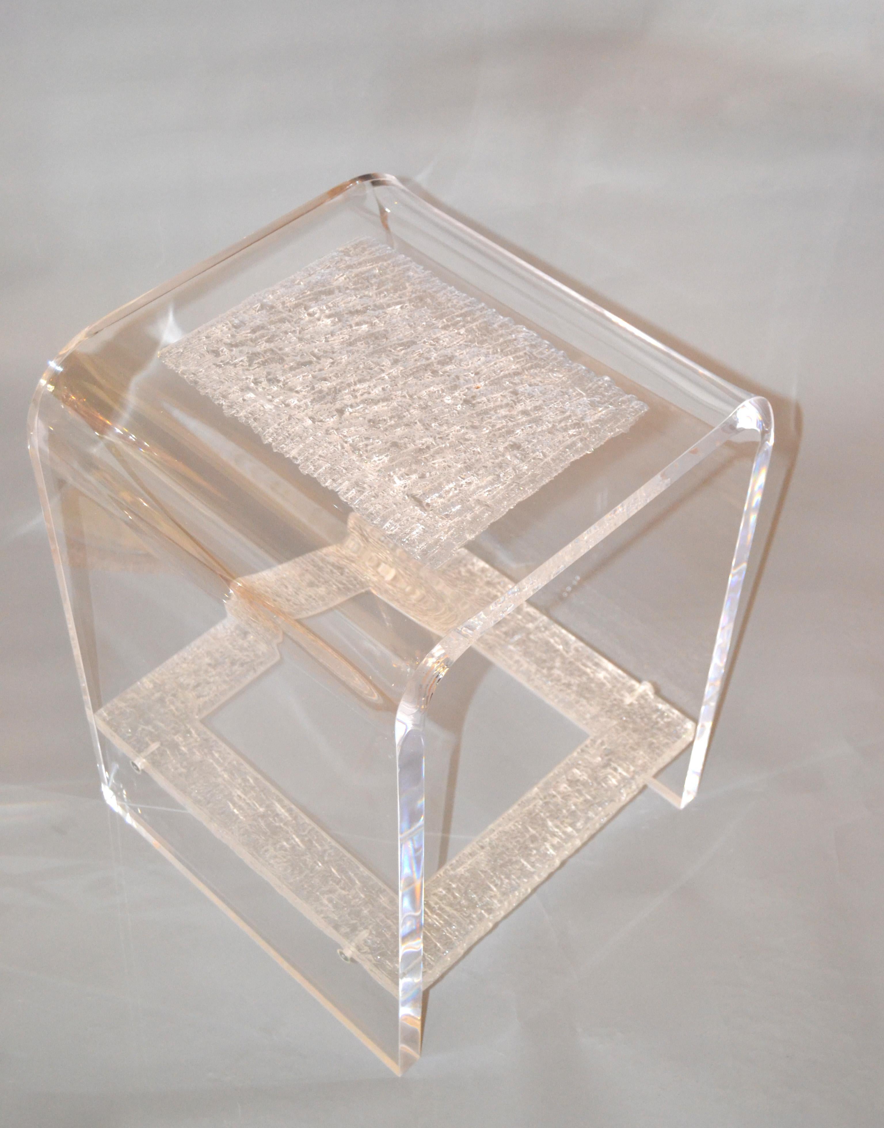 clear acrylic bedside table