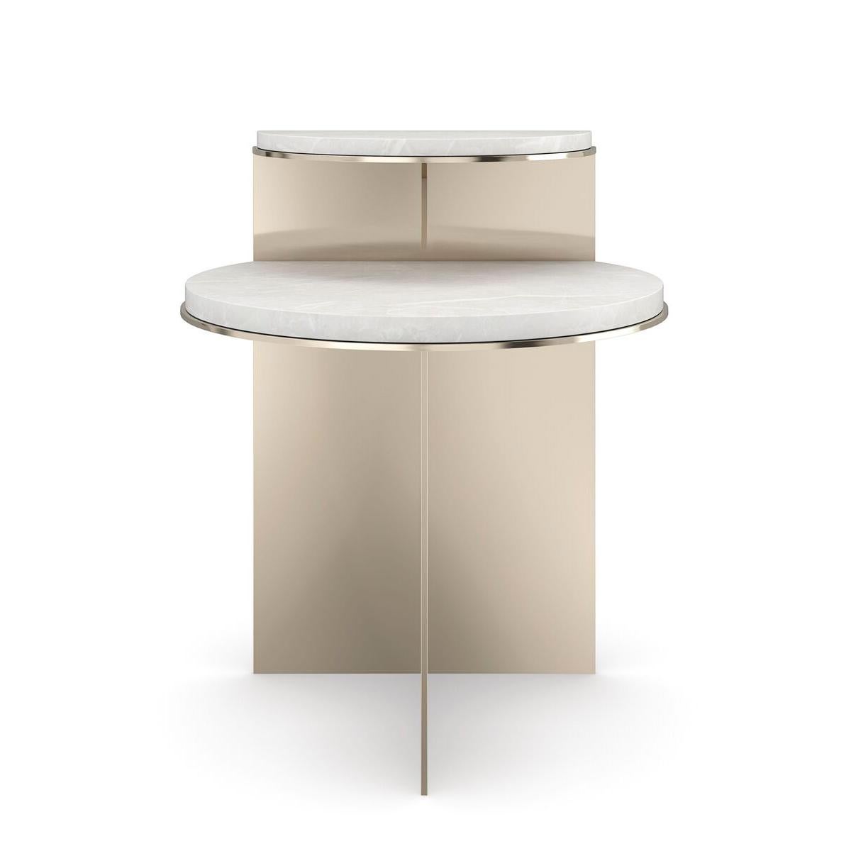 Contemporary Modern Two Tier End Table For Sale