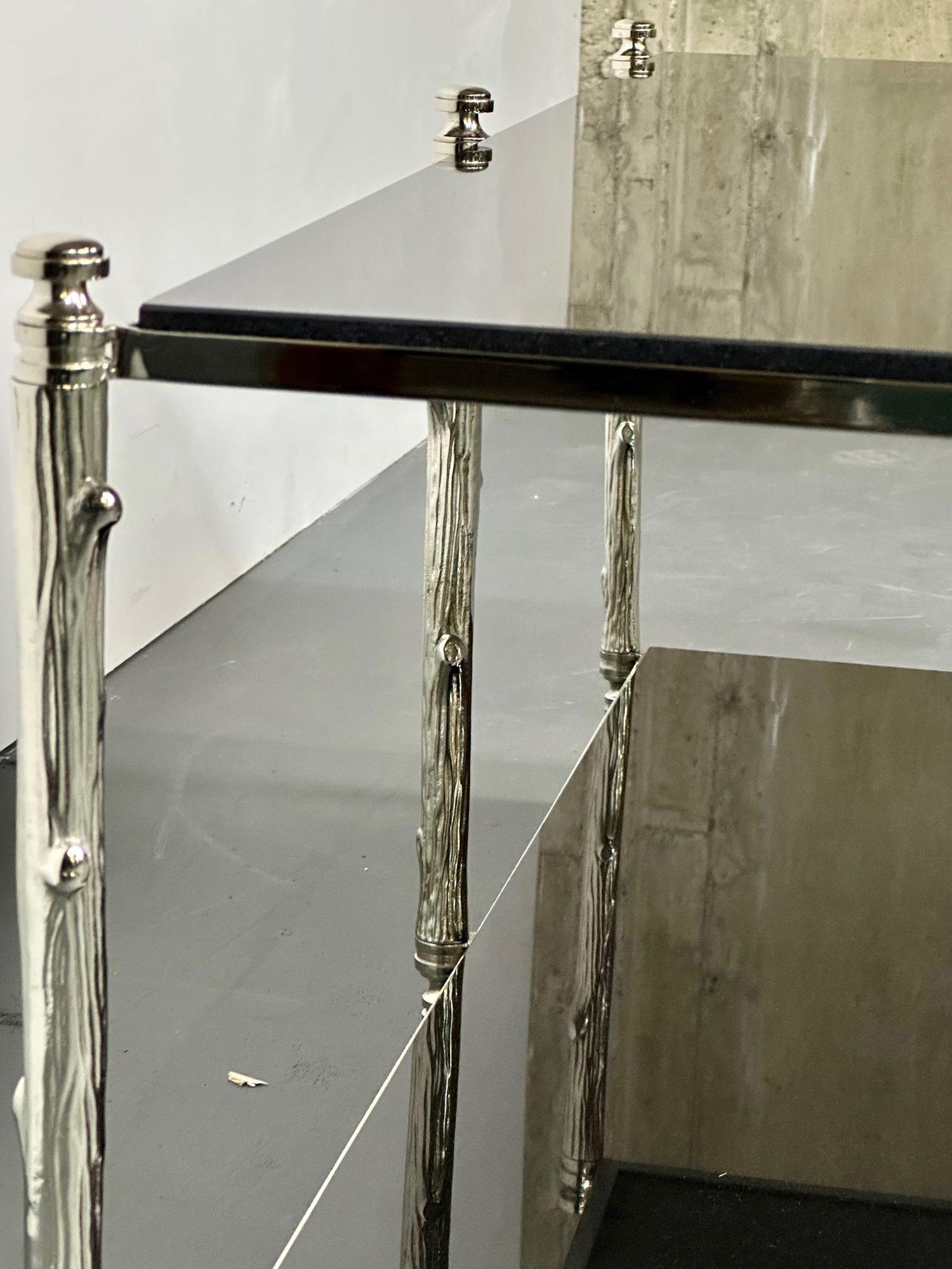 Table basse moderne à deux niveaux de style Maison Bagues, granit noir en vente 2