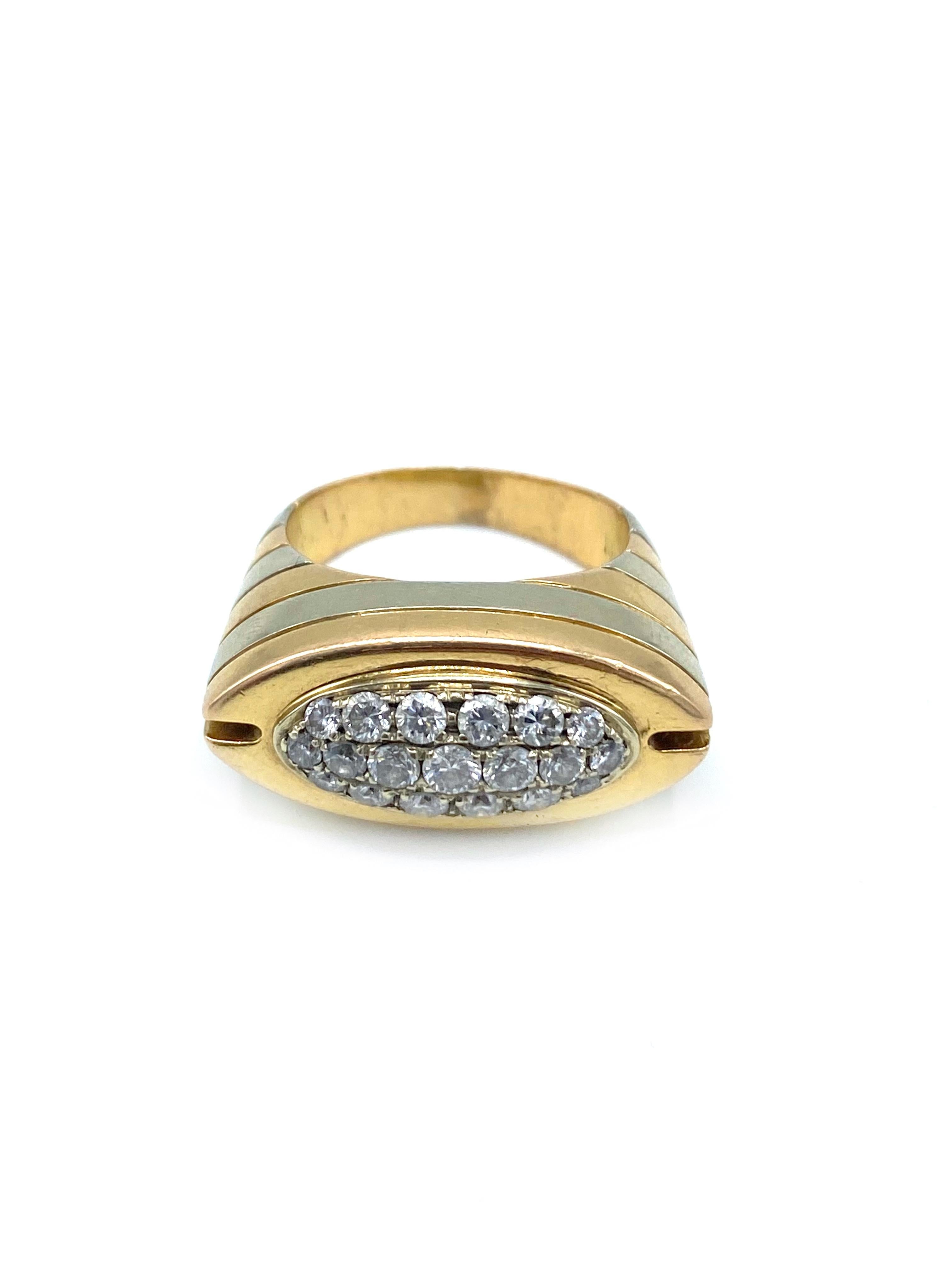 Round Cut Modern Two Tone Rose Gold & White Gold Diamond Ring 