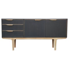 Modern Two-Tone Three-Drawer Black / Ebony Credenza with Bleached Accents