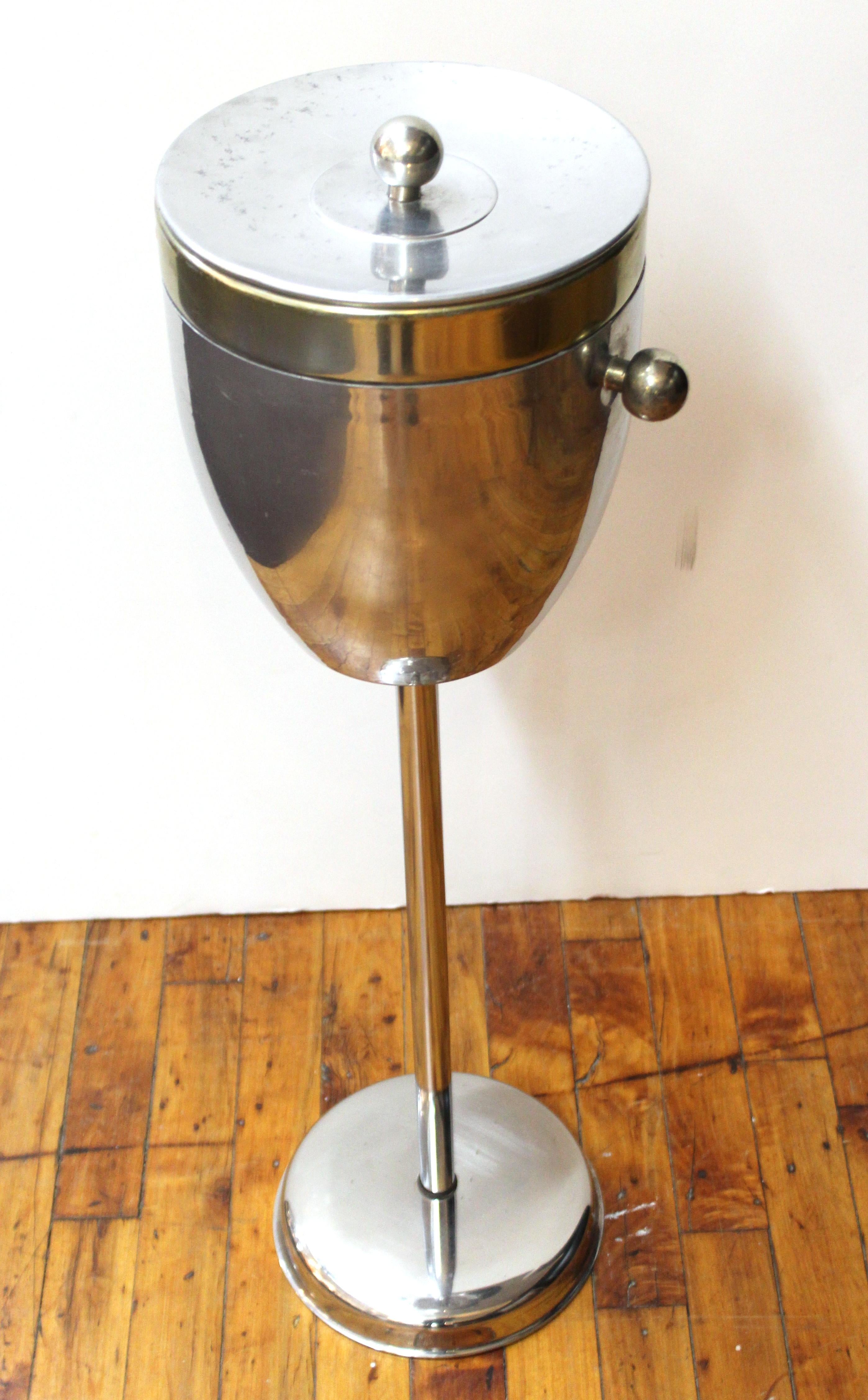 Modern Two-Toned Metal Champagne Stand In Good Condition In New York, NY