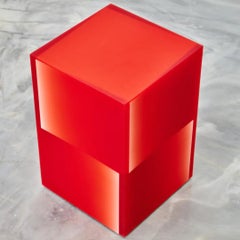 Modern Two Way Shift Box Red Epoxy Resin Side Table / Stool by Facture Studio