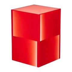 Modern Two Way Shift Box Red Epoxy Resin Side Table / Stool by Facture Studio