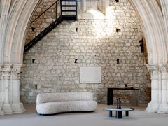 Modern Uffo DEDAR Ivory Boucle Curved Sofa, Handmade in Portugal by Greenapple