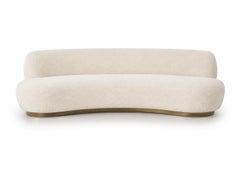 Modern Uffo DEDAR Ivory Boucle Curved Sofa, Handmade in Portugal by Greenapple