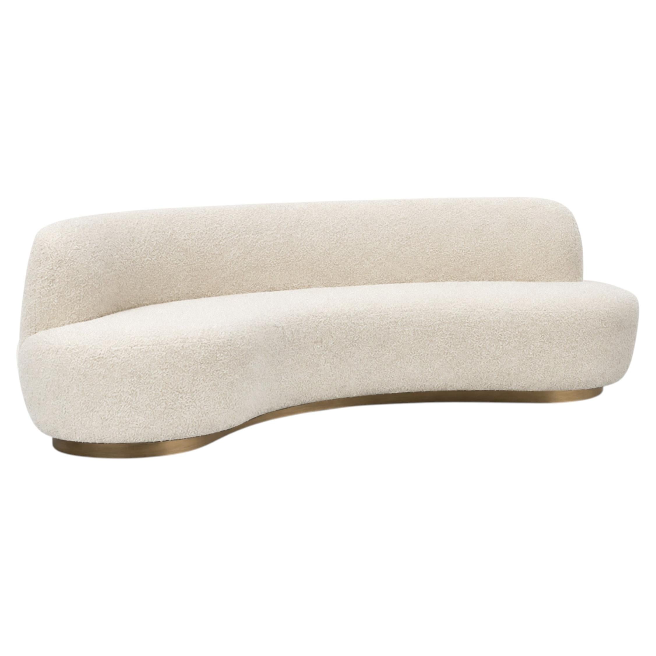 Modern Uffo DEDAR Ivory Boucle Curved Sofa, Handmade in Portugal by Greenapple