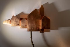 Escultura moderna Umberto Dattola para Dilmos Almacenaje Hoja Rosa Artesanal