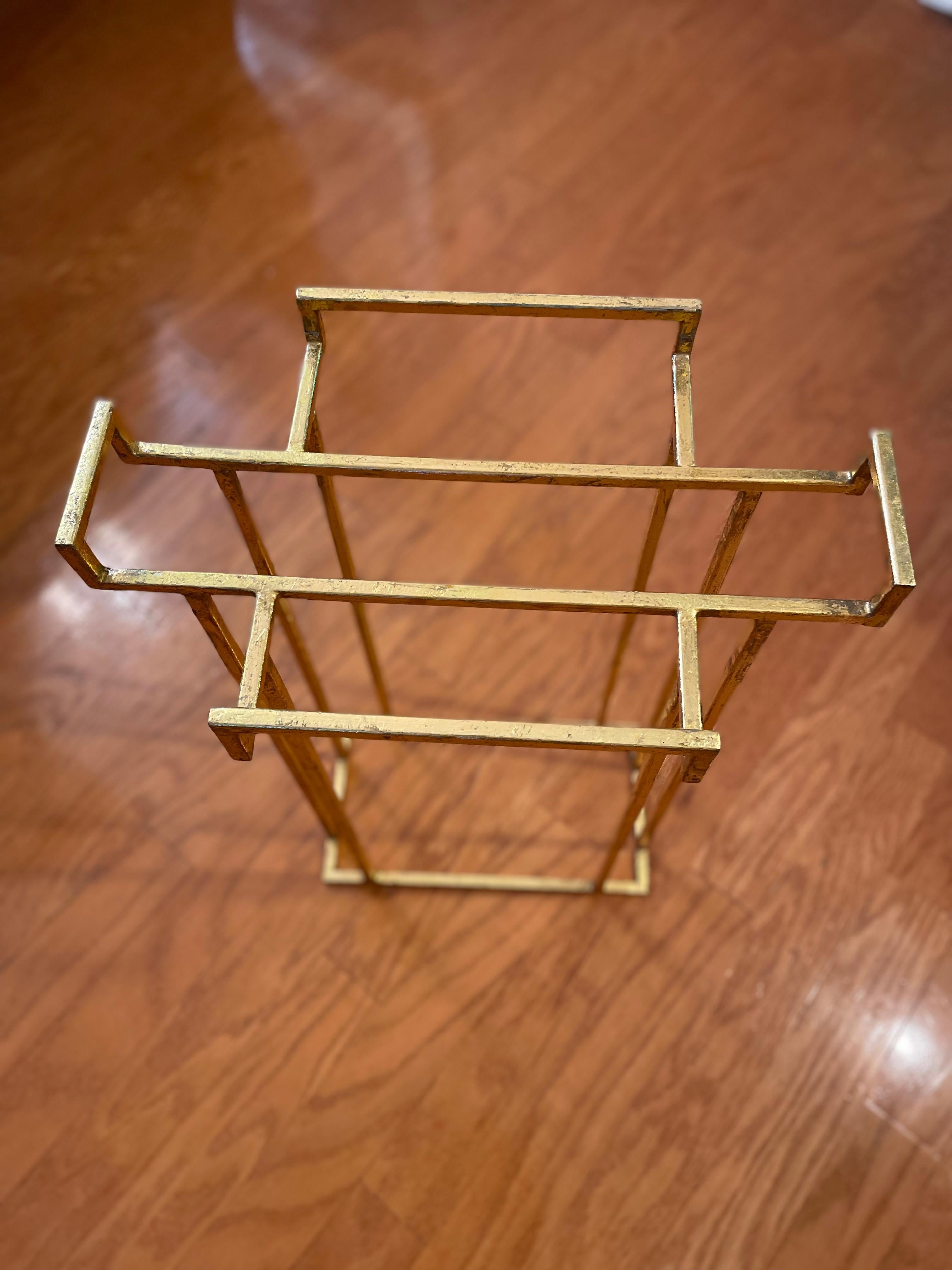 20th Century Modern Umbrella Stand -- Gold-Leaf on Metal  For Sale