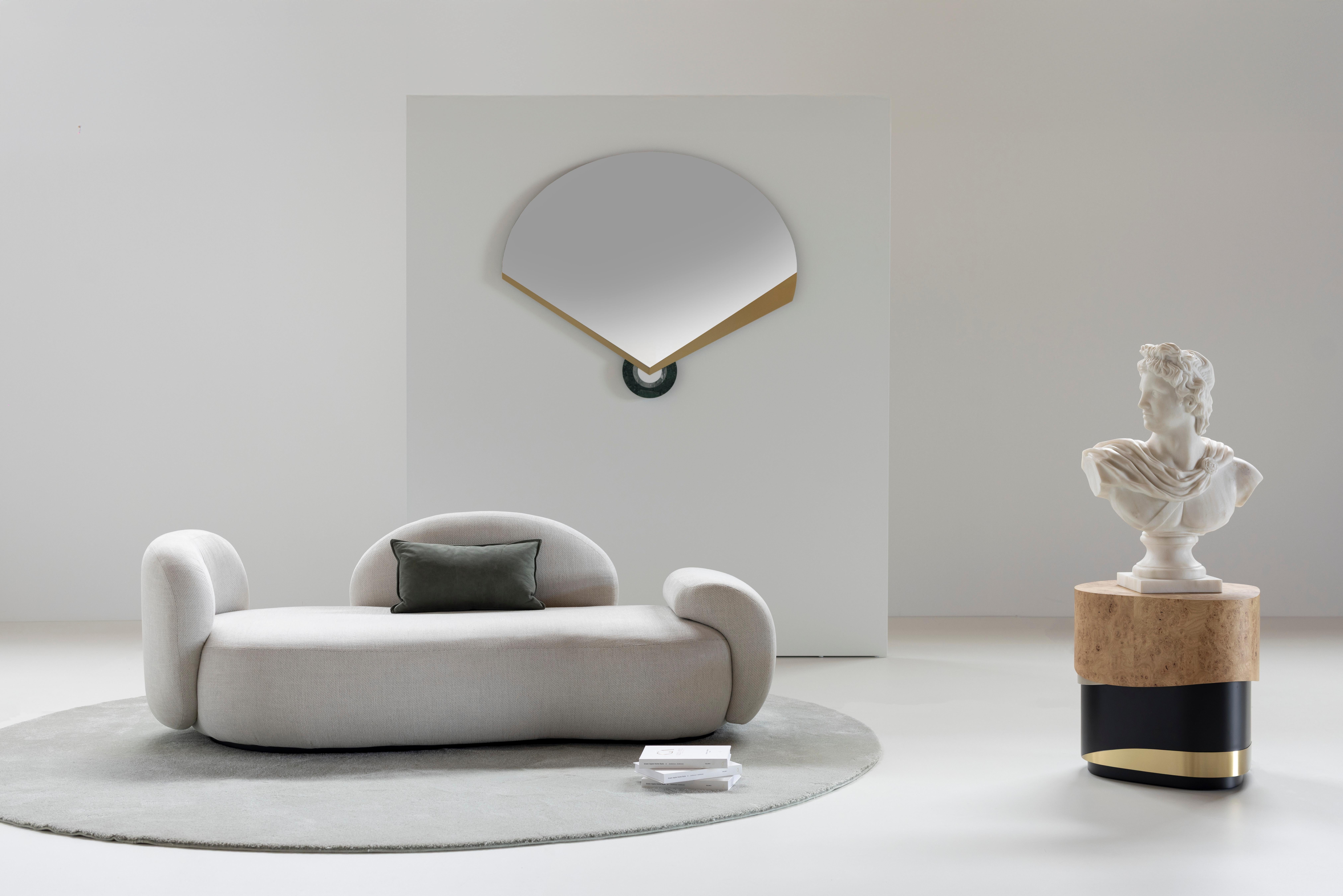 Unfinished Sofa, Contemporary Collection, Handcrafted in Portugal - Europe by Greenapple.

Designed by Rute Martins for the Contemporary Collection, the Unfinished curved sofa stands as a bold statement piece, crafted for those who dare to be