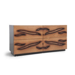 Modernes modernes braunes, schwarzes Sideboard, Kommode oder Konsole