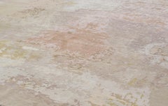 Tappeto moderno unico annodato a mano in lana e seta dai colori pastello