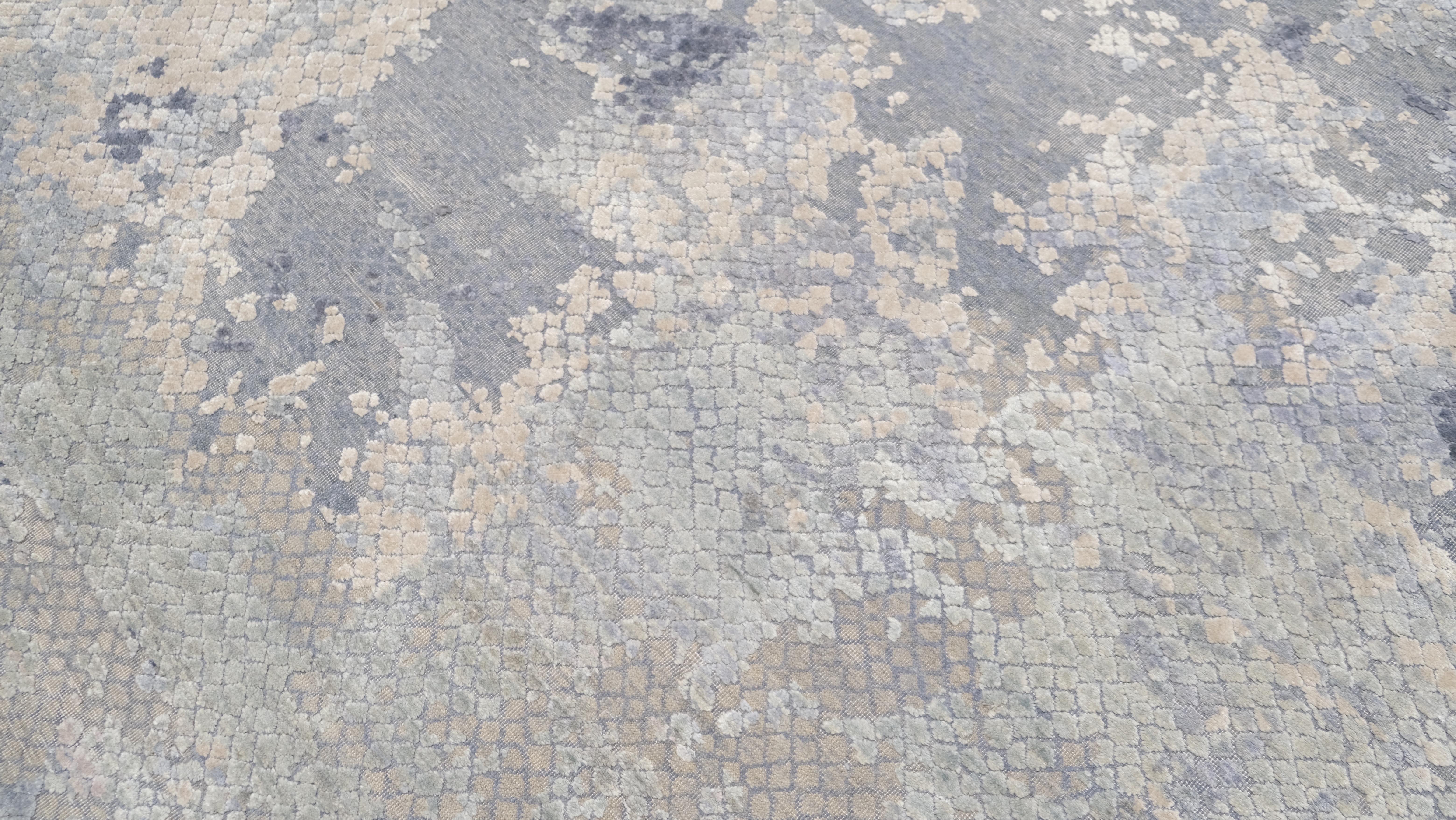 Moderne Modernity Unique Patterned Fine Hand Knotted Rug (tapis noué à la main)  11'10''x15' en vente