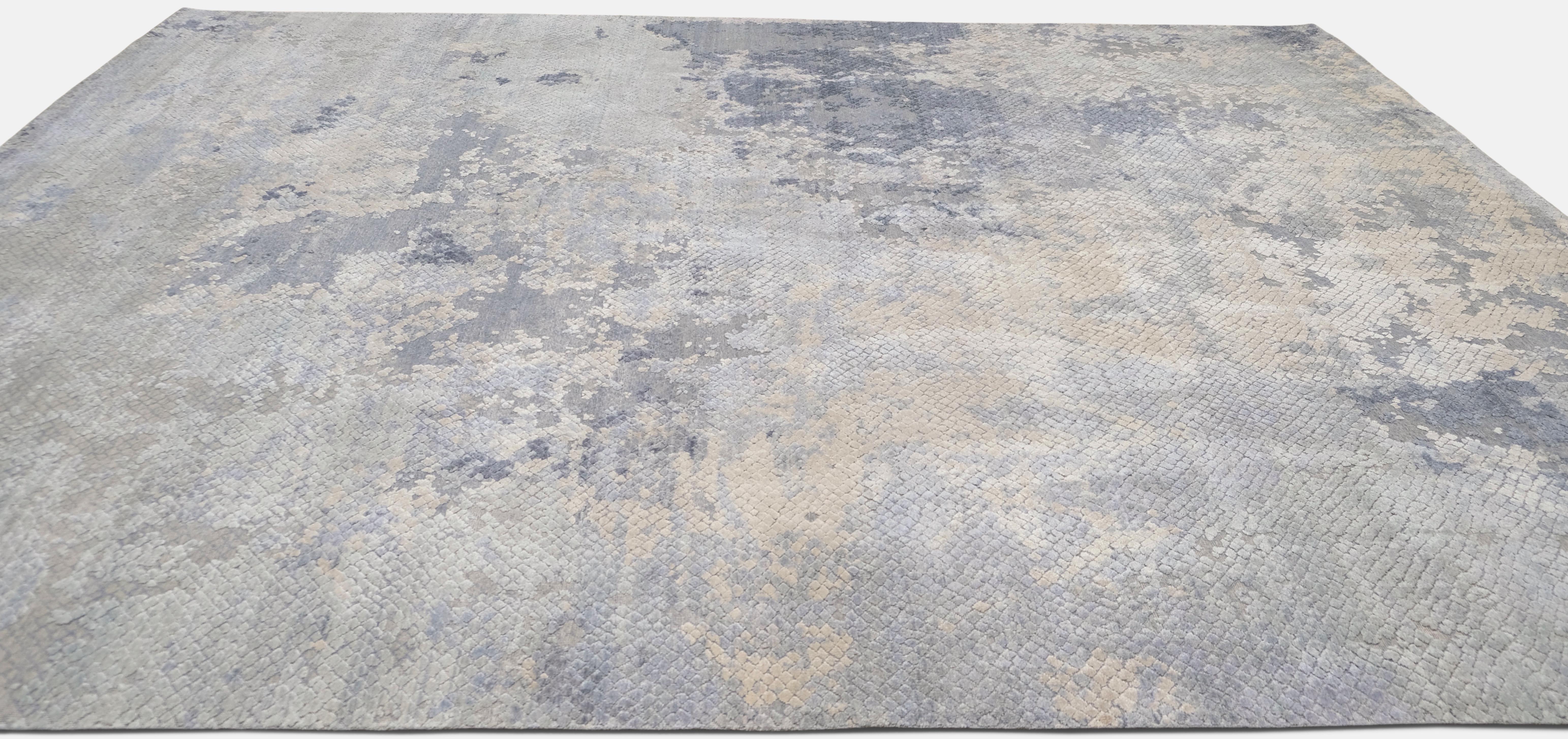Indien Modernity Unique Patterned Fine Hand Knotted Rug (tapis noué à la main)  11'10''x15' en vente