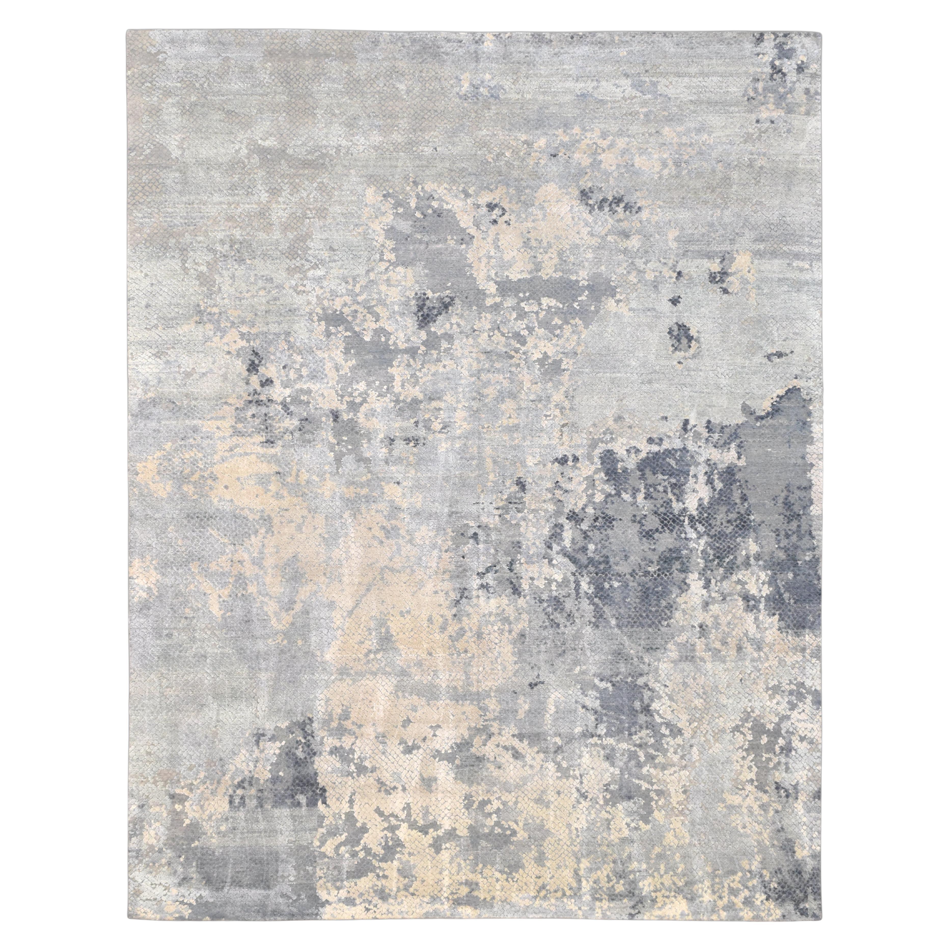 Modern Unique Patterned Fine Hand Knotted Rug  11'10''x15'