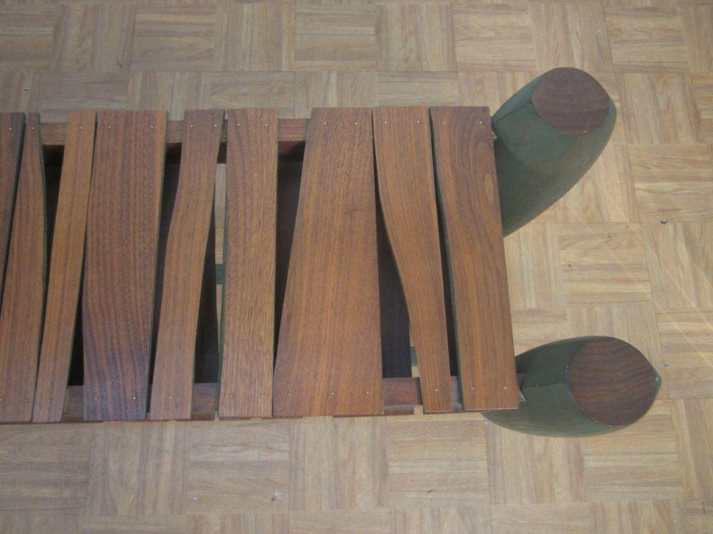 Arts and Crafts Unique Slat Bench In Good Condition For Sale In New York, NY