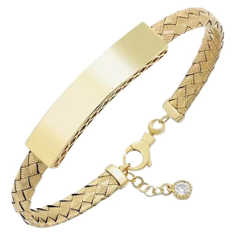 Modern Unisex Chain Link Bracelet 14k Yellow Gold for Her / for Him For Sale
