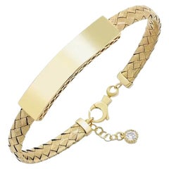 Bracelet à maillons unisexe moderne et unisexe en or jaune 14 carats pour Her / pour Him
